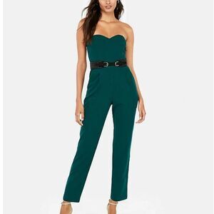 Express strapless jumpsuit in green size 0